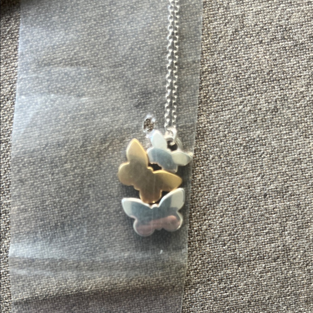 Brighton Silver and Gold Butterfly Necklace